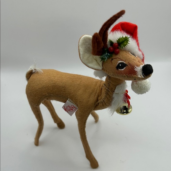 Annalee Brown Reindeer with Red Santa Hat - Picture 3 of 8